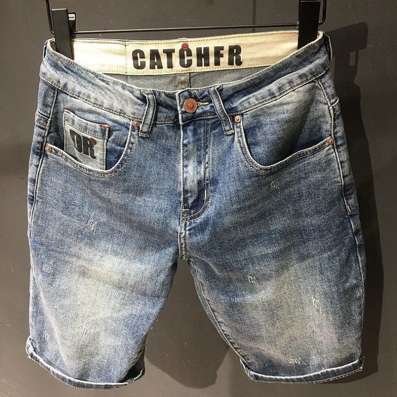 メンズオーバーサイズデニムショーツ,テキストポケット付き,ス - Jeans Pants Fashion Men のレビューと価格