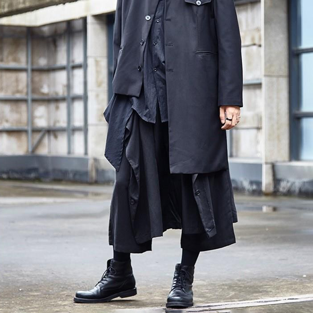 ゴシックダークパンツ Y2k 不規則なサイドボタン サムライ - Mens Fashion Trend 2026 のレビューと価格