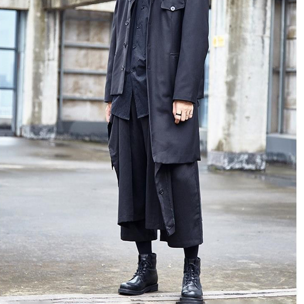 ゴシックダークパンツ Y2k 不規則なサイドボタン サムライ - Mens Fashion Trend 2026 のレビューと価格