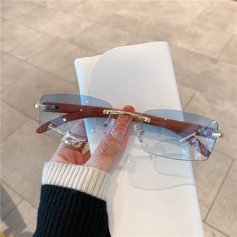 リムレスサングラス男性女性用木製デザイナー高級ブランドレトロ - Men'S Fashion Rimless Glasses のレビューと価格