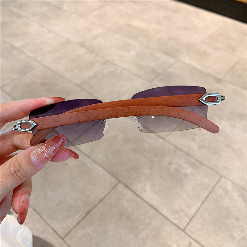 リムレスサングラス男性女性用木製デザイナー高級ブランドレトロ - Men'S Fashion Rimless Glasses のレビューと価格