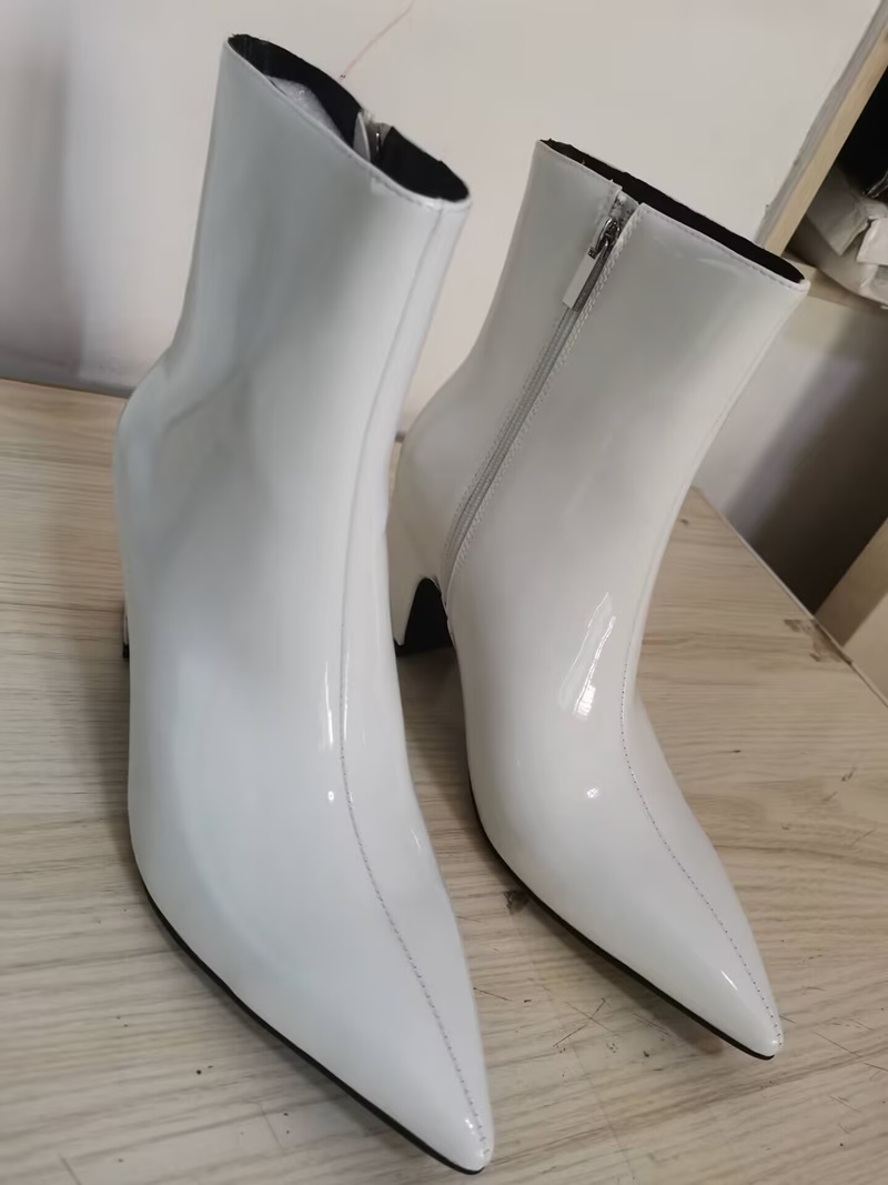 新しいファッション白いブーツ男性用高品質パテントレザーブーツ - Mens Fashion Dress Shoes のレビューと価格
