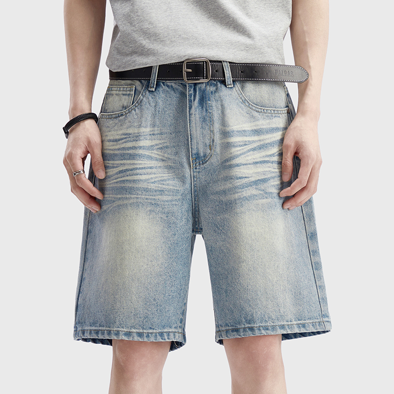 ヴィンテージウォッシュデニムショートパンツメンズルーズクラシ - Jeans Pants Fashion Men のレビューと価格