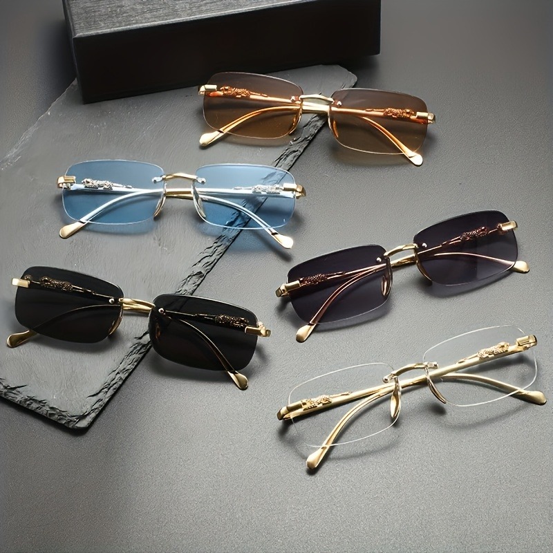 ファッションリムレスメタルサングラス男性女性人気サングラス男 - Men'S Fashion Rimless Glasses のレビューと価格