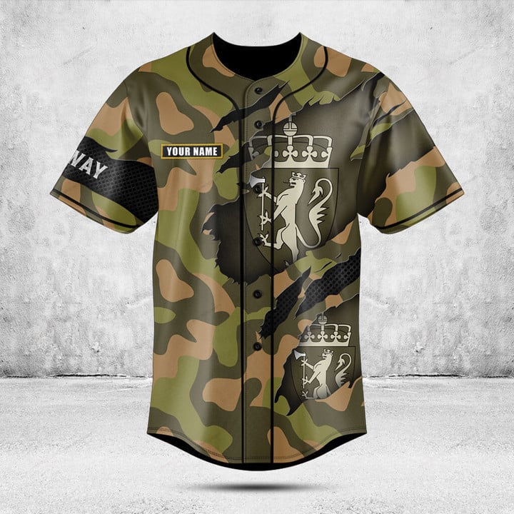 カスタム名ノルウェー地図グラフィックボタンシャツ夏カジュアル - Mens Fashion Baseball Jersey のレビューと価格