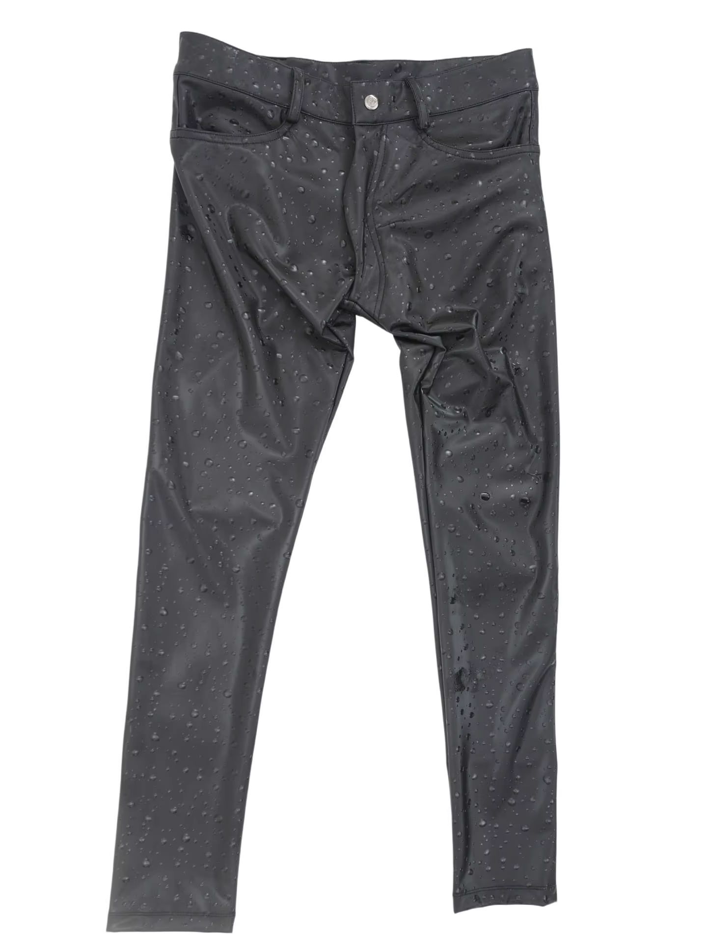 3D ウォータードロッププリント弾性 PU レザージーンズタ - Jeans Pants Fashion Men のレビューと価格