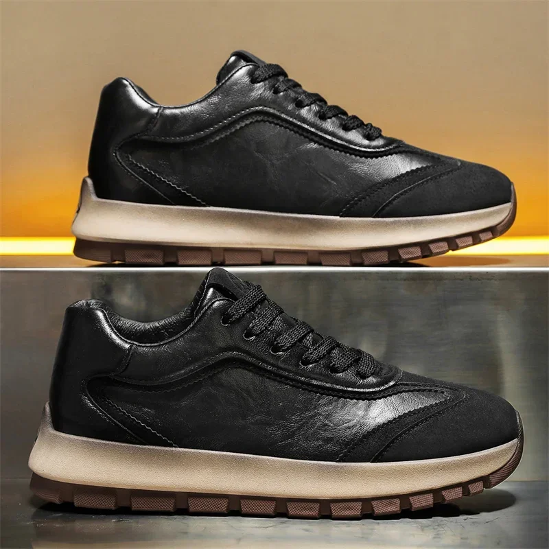 高級メンズスニーカー オールシーズン レザー カジュアル ス - Men Fashion Korean Style のレビューと価格
