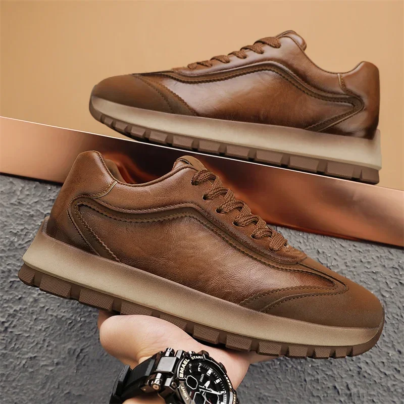高級メンズスニーカー オールシーズン レザー カジュアル ス - Men Fashion Korean Style のレビューと価格