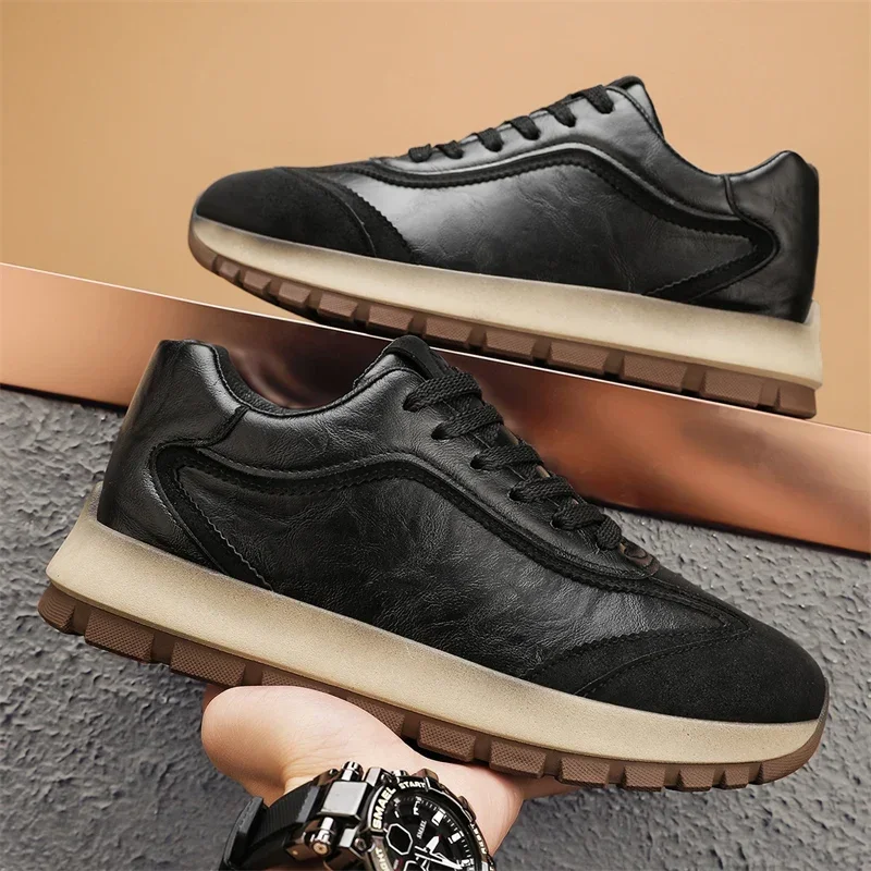 高級メンズスニーカー オールシーズン レザー カジュアル ス - Men Fashion Korean Style のレビューと価格