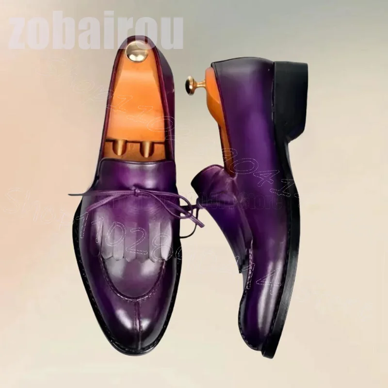 グリーングラデーションカラーボウノットタッセルローファーファ - Mens Fashion Dress Shoes のレビューと価格